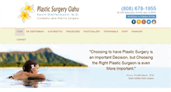Desktop Screenshot of plasticsurgeryoahu.com